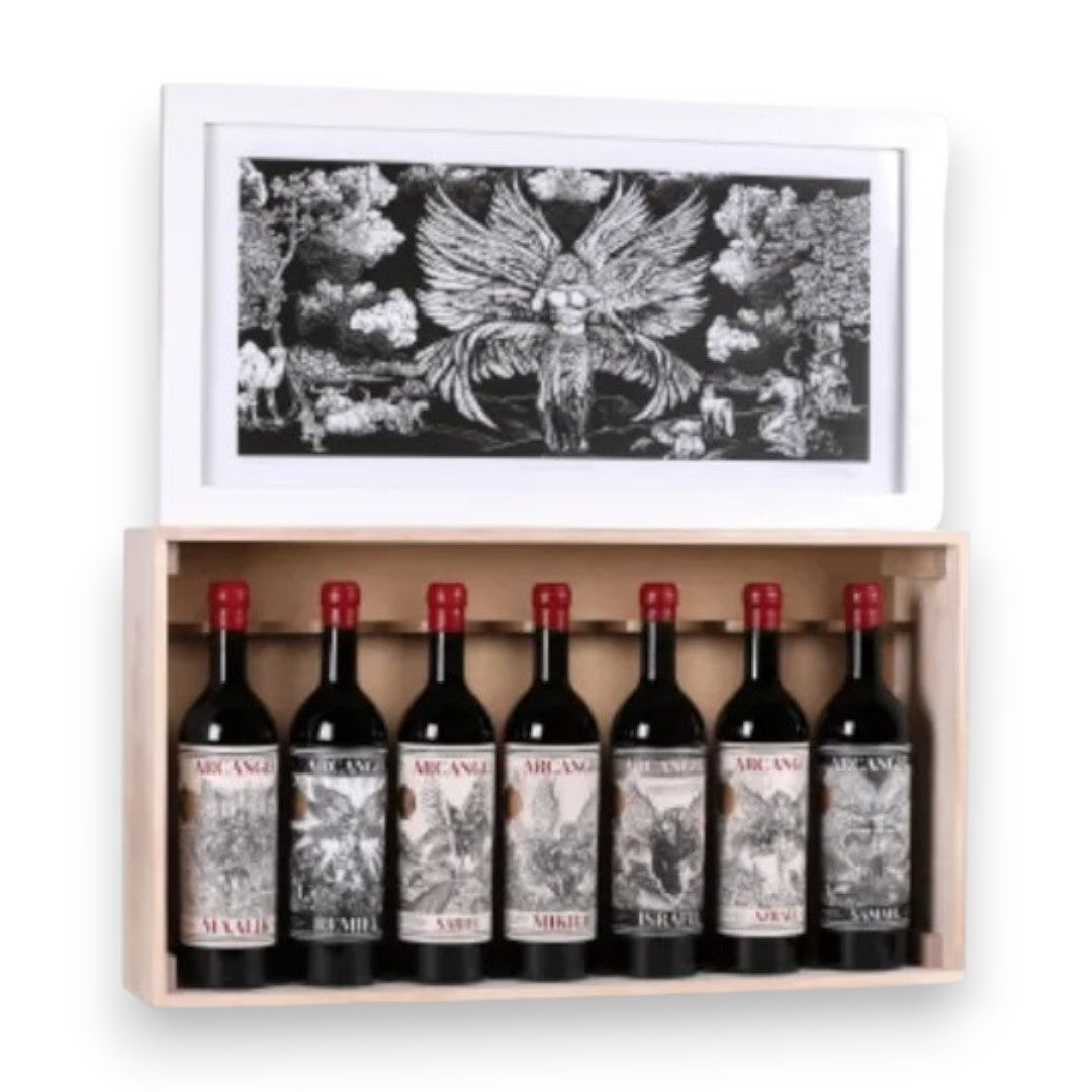 Kit Los Arcangeles Com 7 Garrafas - Caixa De Madeira
